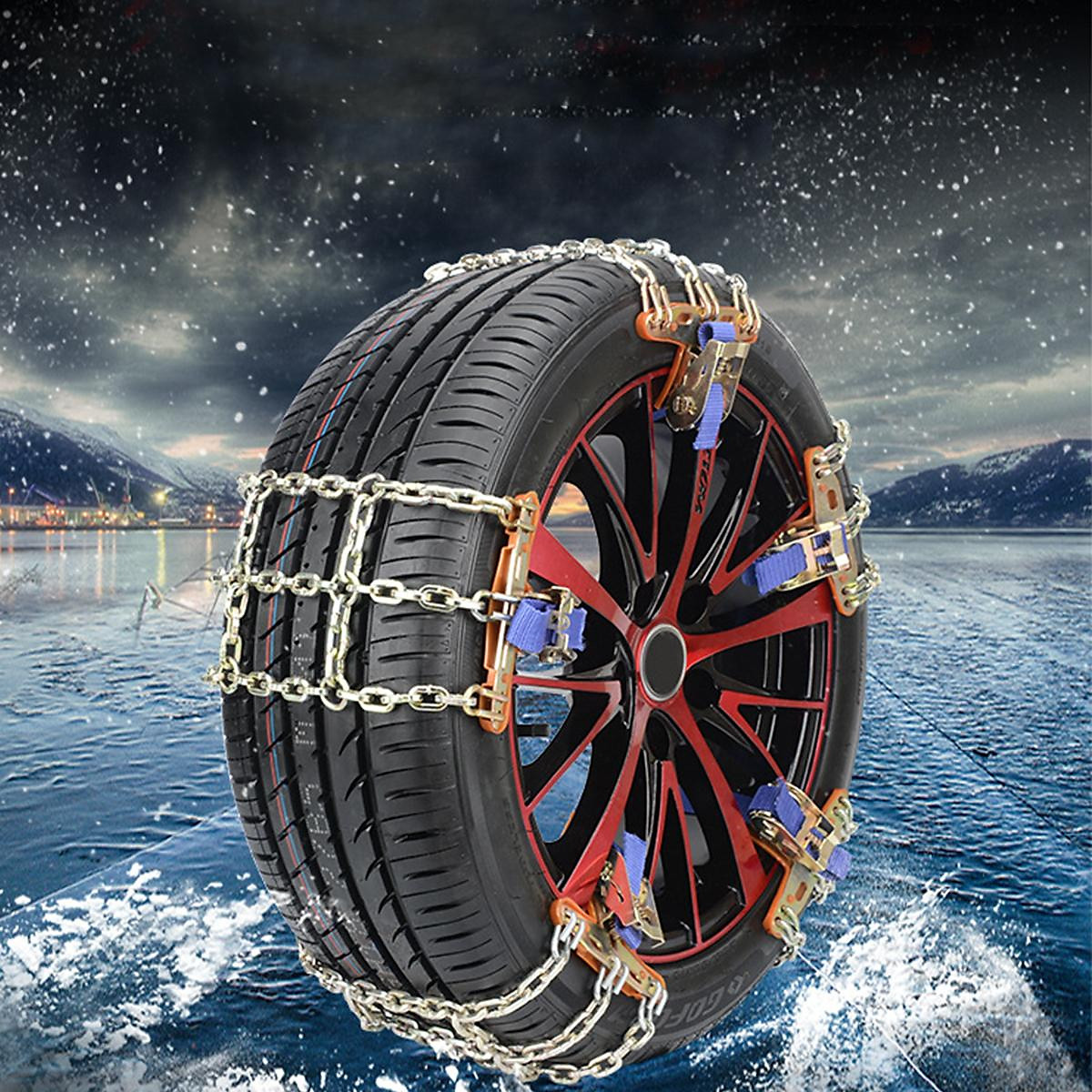 8 Heavy Duty Αντιολισθητικές Αλυσίδες Χιονιού Σκάλα - που Μπαίνουν Εύκολα - Αυτοκινήτου / Φορτηγού / Van / SUV / Jeep με Ρυθμιζόμενους Ιμάντες 225-285mm Μεταλλικές